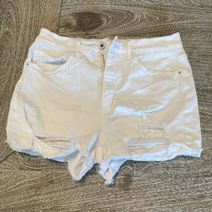 White denim shorts